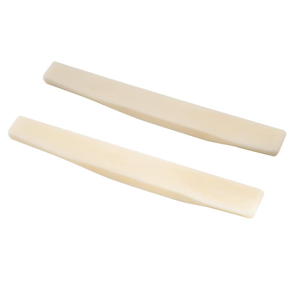 Musiclily Pro 73.66mm Bone Saddles with String Length Compensation for 6-String Martin Acoustic Guitars, Ivory (Set of 2)
