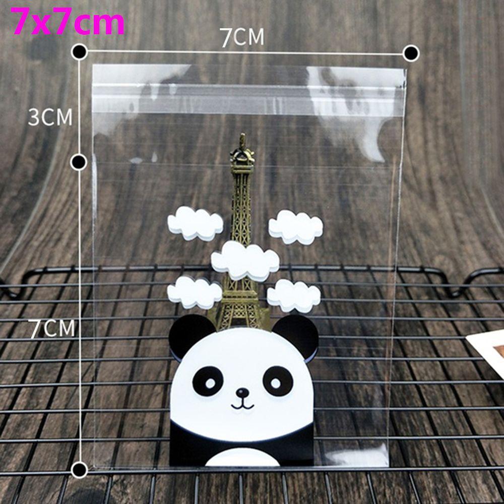 100pcs New Party Supplies Gift Packages Panda Plastic Cookie Pocket Self-Adhesive Candy Bag