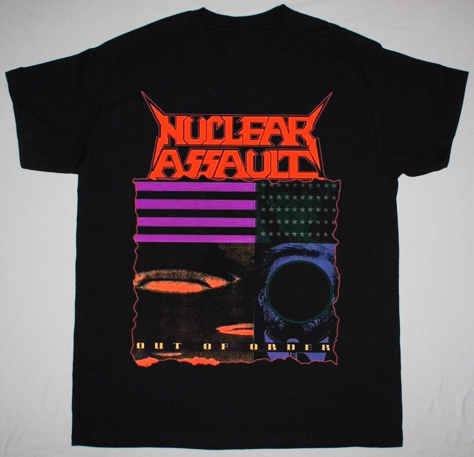 Футболка с коротким рукавом черная Nuclear Assault band out of order Все размеры