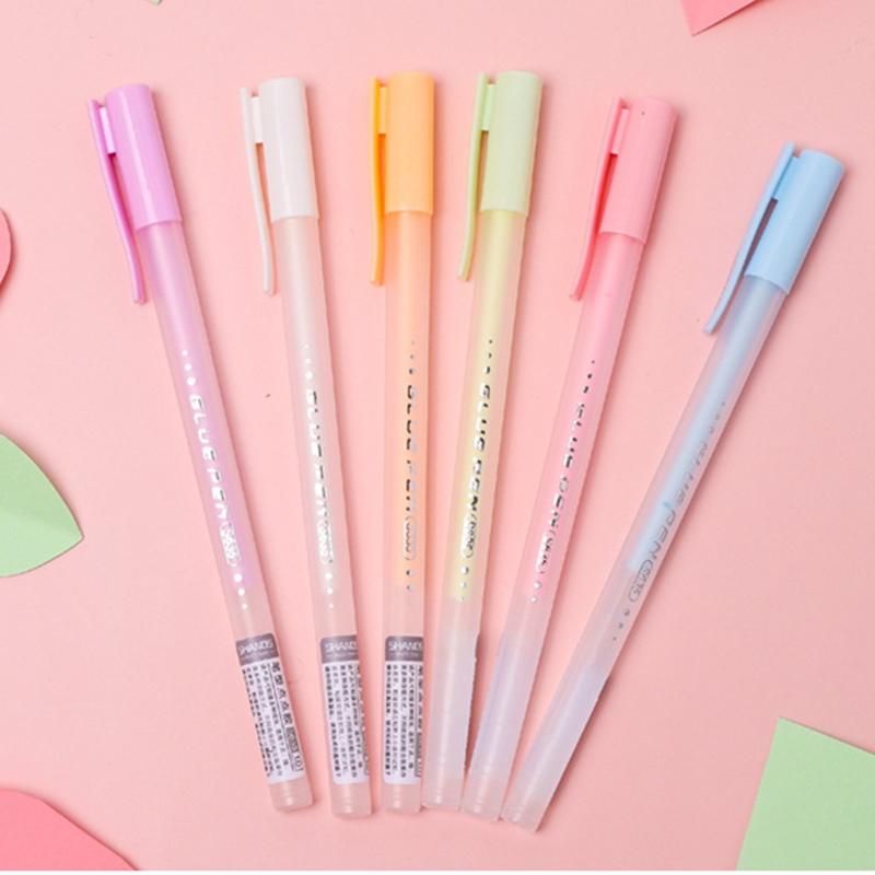Portable Adhesive Glue Stick Pen 1.0mm Tip for Child Students DIY Lover Artist