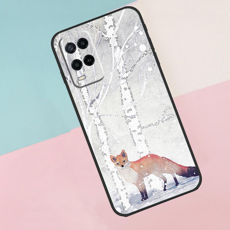 Чехол для телефона Oppo A17 A77 A60 A74 A94 A54 A18 A38 A58 A78 A98 A40 A80 A16 A76 A96 A15 A57S с рисунком лисы