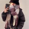 Winter Cashmere Shawl and Wraps Pashmina Neckerchief Bufanda Thick Warm Scarf Women Female Rainbow Hairy XWJ103
