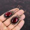 Серьги из красного огненного лабрадорита, серьги из медной проволоки, настоящие серьги из драгоценных камней, ювелирные изделия из медной проволоки, висячие серьги ручной работы, свадебный подарок