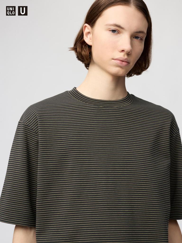 Uniqlo Футболка свободного кроя Airism CoTTon в полоску