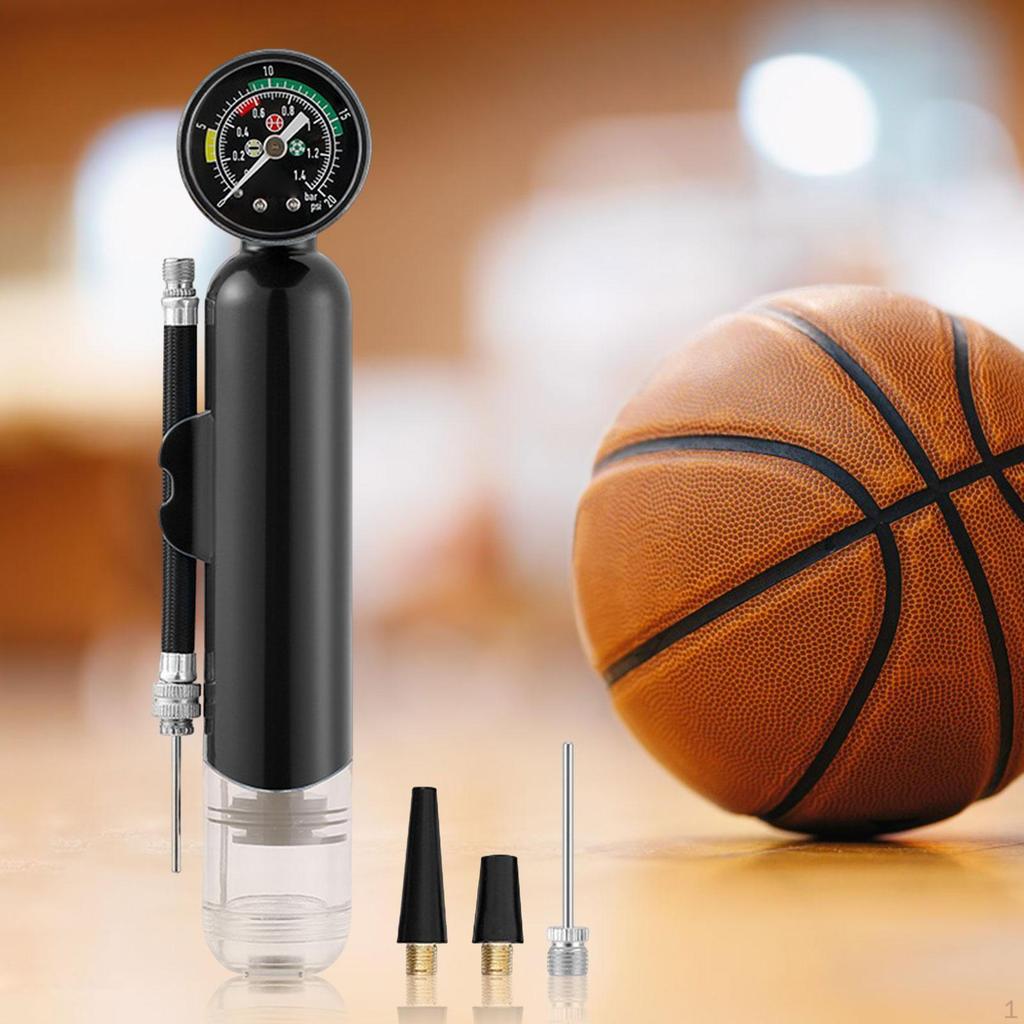 Насос для мяча с манометром Баскетбольный, Защищенный от дождя, Мяч для йоги, Спортивные аксессуары, Ручной