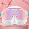 Kids Swim Goggles with Nose Cover Anti-Fog UV Protection Diving Face Guard Wide-Angle Lens No Leak Pool Goggles for Kids Age 3-15