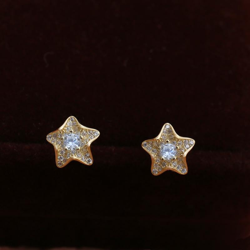 Full Diamond Three-dimensional Starfish Earrings for Women Light Luxury Fashion Niche Design High-end Earrings