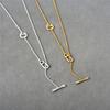 Классическое Позолоченное 18K Настоящим Золотом Свиное Рыльце Простая Пряжка-Застежка Ост Длинная Цепь Модный Темперамент Универсальное Ожерелье