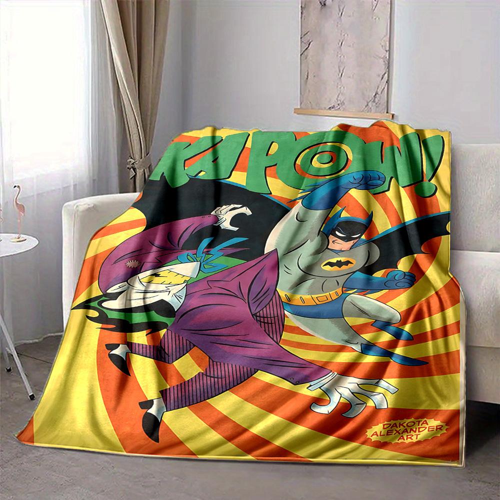 1pc Superhero Batman Flannel Throw Blanket Lightweight Soft Warm All Season Blanket for Sofa, Bed, Travel,L1028132
