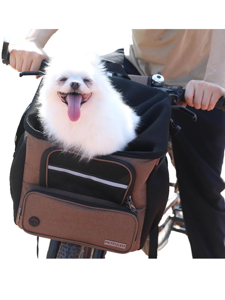 Корзина для перевозки собак на велосипеде, корзина для перевозки собак средних и малых размеров с дышащей сеткой, съемная корзина для перевозки велосипедов, передняя корзина для перевозки велосипедов на руле