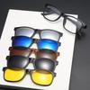 Unisex Retro Sunglasses Set with 5 Magnetic Interchangeable Lenses, Clip-On, In Stock 2213