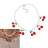 Ожерелье-подвеска «Вишня» с имитацией жемчуга, регулируемая длина, чокер для женщин и девушек, фруктовые украшения в подарок