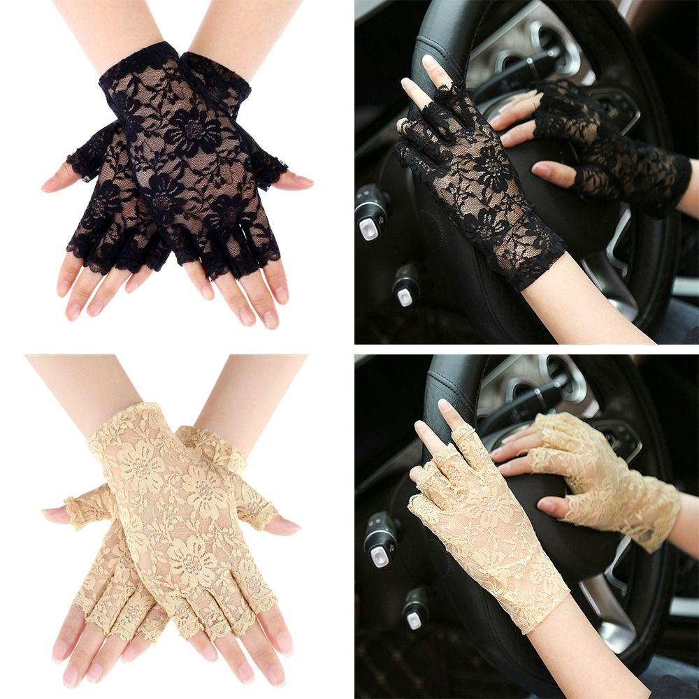 Gloves Ladies Sunscreen Mitten Mesh Mitten Lace Gloves Half Finger Fishnet Gloves Dance Gloves