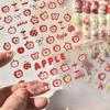 Red Tomato 5D Nail Art Sticker Jelly Mini Bowknot Stars Cute Fruit Self Adhesive Decoration Manicure Decal DIY