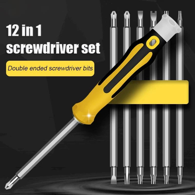 12-in-1 Precision Screwdriver Kit Torx, Flat, Phillips & Hex Bits (for Smartphones, Tablets, Electronics, Home Repairs & Smart