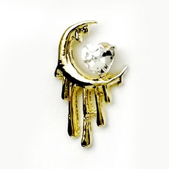 10 шт., стразы для дизайна ногтей, украшение 3D, сердце, луна, крест, летучая мышь, искусственный кристалл на металлических подвесках, креативные ювелирные украшения, аксессуары для чехла для телефона