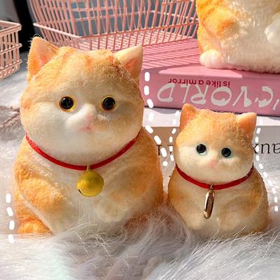 Творческий Lucky Cat Милый Рыжий Кот Медленно Отскакивающая Игрушка С Мягкой Глиной Для Сжимания Декомпрессии Детский Подарочный Украшение Игрушка