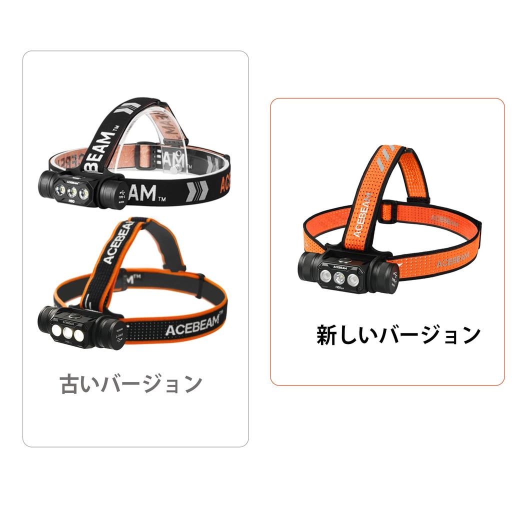 Светодиодный налобный фонарь ACEBEAM H50 2.0 с возможностью подзарядки через USB-C, яркий, 2000 люмен, 3 источника света, концентрирующий рассеянный свет, переключение, широкий угол обзора 170°