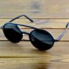 Clara Vida Metal Aluminium Magnesium Alloy Round Black Double Bridged Polarized Polaroid UV400 Sunglasses Sunshades