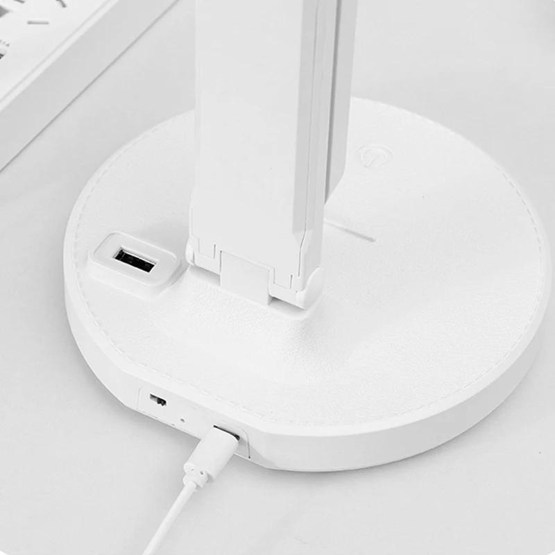 Складная светодиодная настольная лампа с функцией зарядки для обучения детей, перезаряжаемая защита глаз, ночник для чтения, зарядка через USB, настольные лампы