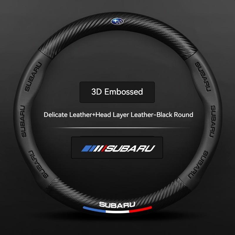 For Subaru Brz Wrx Xv Ascent Forester Outback Impreza Legacy Car Carbon fiber Anti-slip Ventilate Leather Steering Wheel Cover