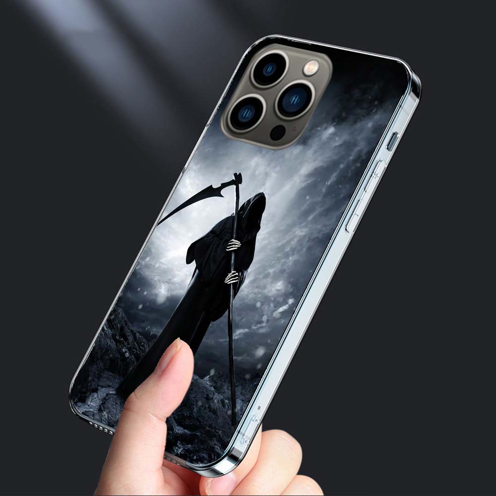 Чехол для телефона Смерть Жнец Череп Для Iphone 16E 15 Pro 14 Plus 17E 16 17 Pro Max Air 11 12 13 Mini Ударопрочный Capa Милый Cov
