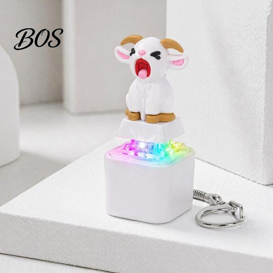 Stress Relief Fidget Toys 1/2/3Pcs Screaming Goat Keyboard Toy, Rechargeable Sheep Finger Clicker Light-Up Keycap Toy with Light Sound, Animal