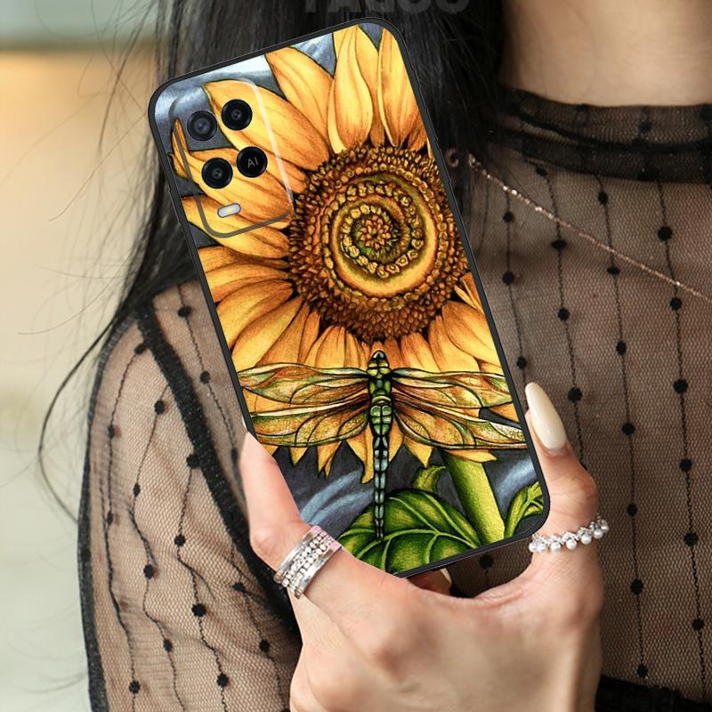 Роскошный чехол-стрекоза для Oppo A16 A76 A96 A17 A18 A60 A80 A40 A38 A58 A78 A98 A94 A74 A54 A15 A57 A77 A5 Pro
