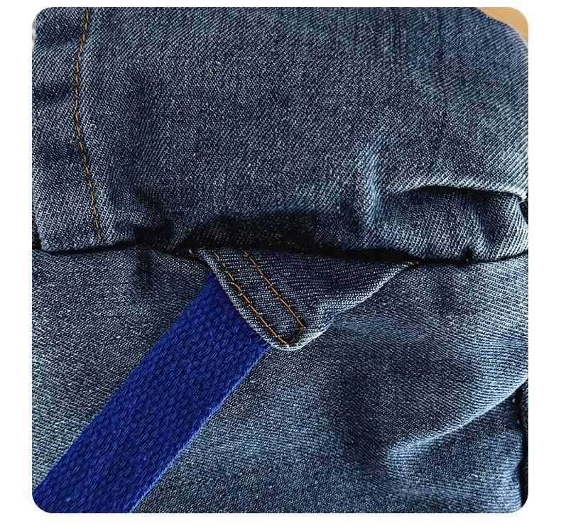 2025 Gradient Wash Star Design Retro Denim Backpack for Students