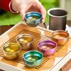 Pure Titanium Teacup Outdoor Travel Tea Accessories Double Insulated Small Teacup Crystallized Camping Cups