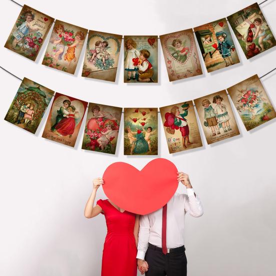 1 комплект баннера на день Святого Валентина изысканный элегантный викторианский стиль подвесная гирлянда для украшения свадебной вечеринки