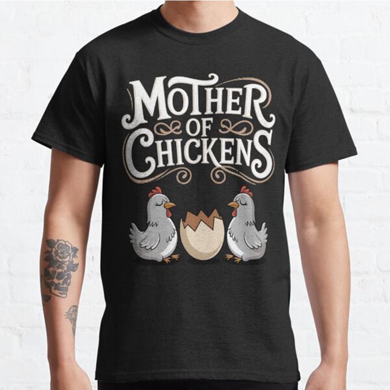 Мужская мода повседневные футболки с короткими рукавами Mother of Chickens футболки больших размеров