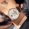TEVISE New Temperament Thin Mechanical Watch Men's Calendar Large Dial Watch