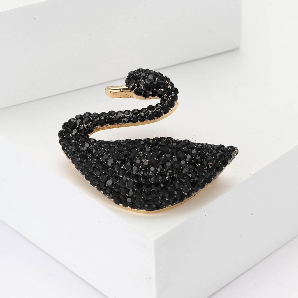 Популярная брошь из сплава со стразами «Черный лебедь», модная женская одежда высокого класса, украшение для корсажа