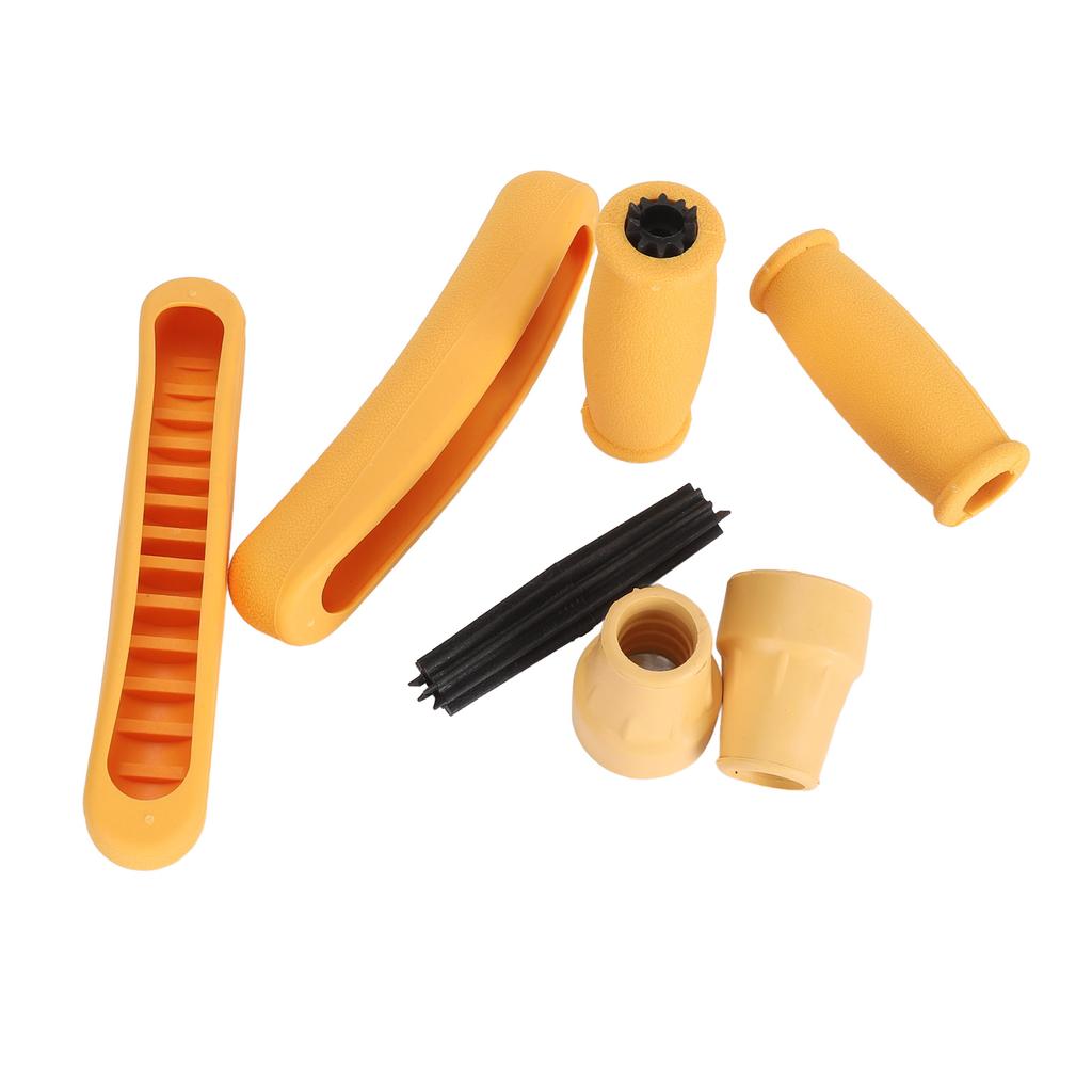 Crutch Pad Set Soft Rubber Hand Grip Underarm Pad Non Slip Tip for Aluminum and Wooden Crutches