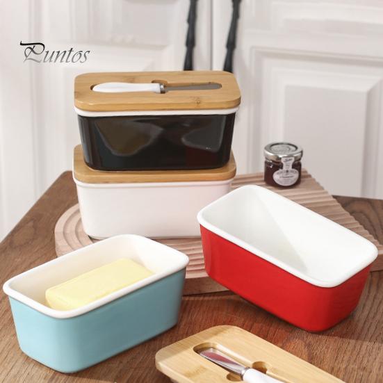 Керамическая масленка с резаком и крышкой, герметичный контейнер для хранения масла для сохранения свежести, многоцелевая форма для масла для выпечки