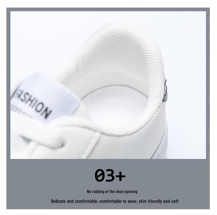 Мужские белые кроссовки в корейском стиле: Дышащая, модная, универсальная, повседневная обувь на толстой подошве