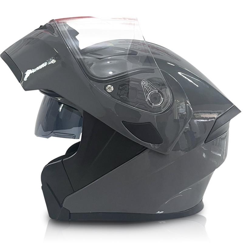 Electric vehicle helmet for men and women with Bluetooth, dual visors, winter helmet, motorcycle racing helmet, all-season full-face safety helmet
