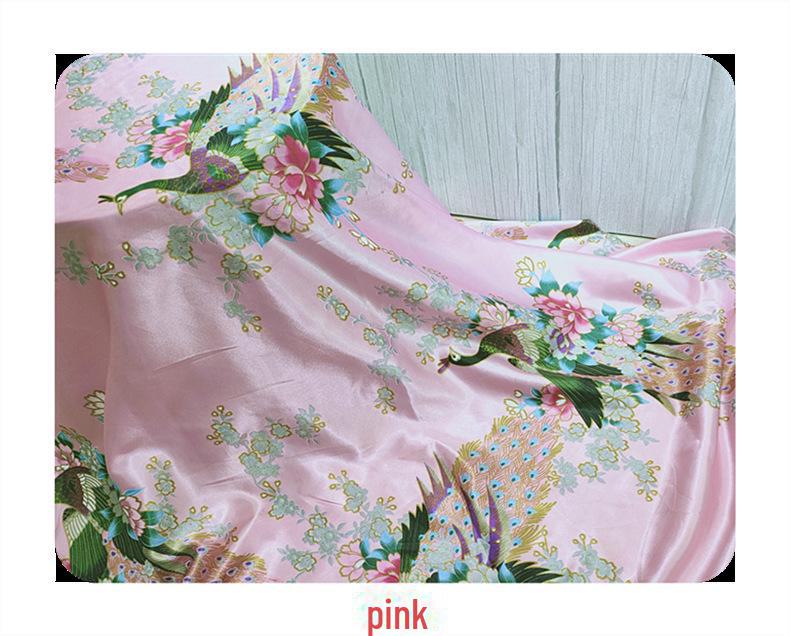 «Ткань ципао с принтом из атласного шелка и лента для головного убора»