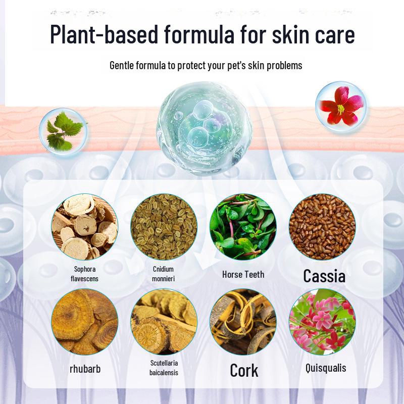 Herbal Medicated Pet Bath: Deodorizes, Smooths Hair, Treats Fungus, Cat/Dog Moss, Anti-Itch for Dogs & Cats