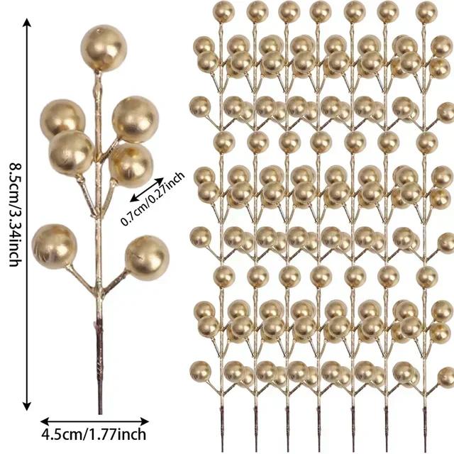 7 Heads Christmas Artificial Berries Branches DIY Red Holly Berry Stems Wreath for New Year Party Xmas Tree Decoration Wholesale
