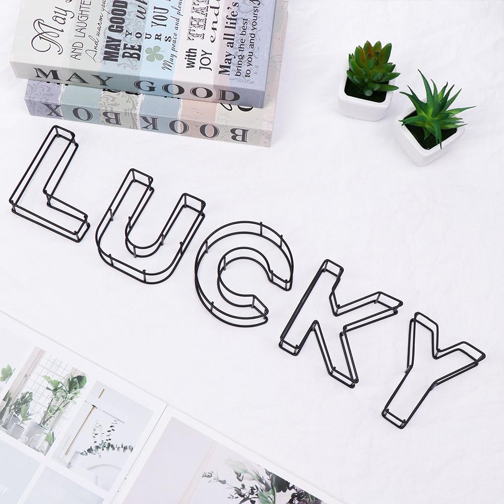 Украшение Настольное украшение Табличка на дверь Вывеска Кованое железо Алфавит Украшение для дома Металлическая Полая Буква