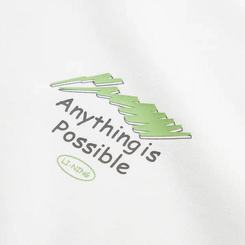 Li Ning Logo Print Simple Fashion Breathable Comfortable Round Neck Pullover Short Sleeve T-Shirt Casual Sports Set Unisex Tops AHSU651-1+YKSV147-2