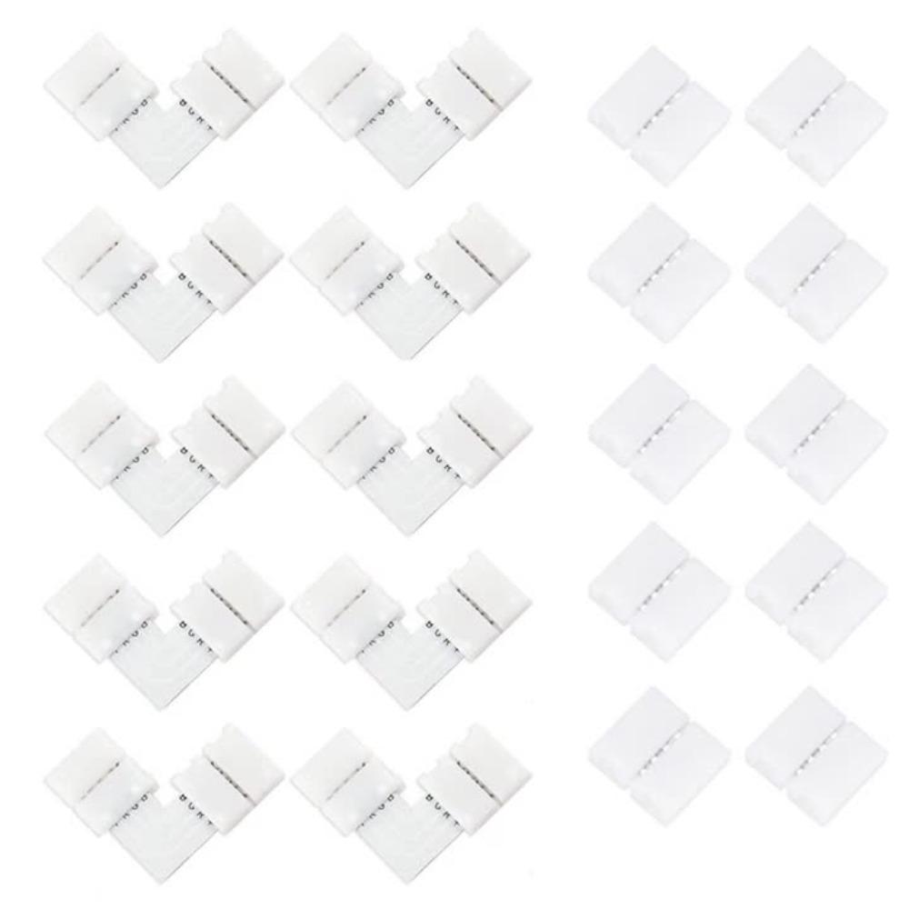 4Pin Design LED Strip Extension Connector 10mm Width PCB Connection Solderless LED Connector 5-24V Voltage Clip Installation