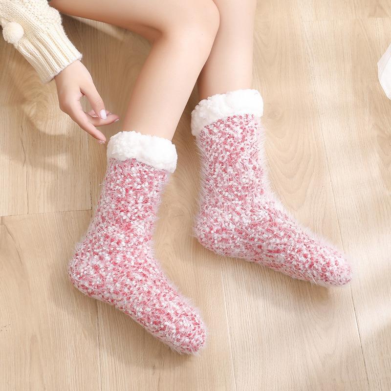 Floor Socks, Adult Snow Socks, Sleep Socks, Carpet Socks, Autumn and Winter Home Insulation, Thickened Velvet Slippers Socks, Children's Socks
