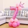 Happy Birthday Balloons Kids 1 2 3 Years Birthday Decoration Pink Blue Number Foil Ballons It's A Boy Girl Baby Shower Party MIT