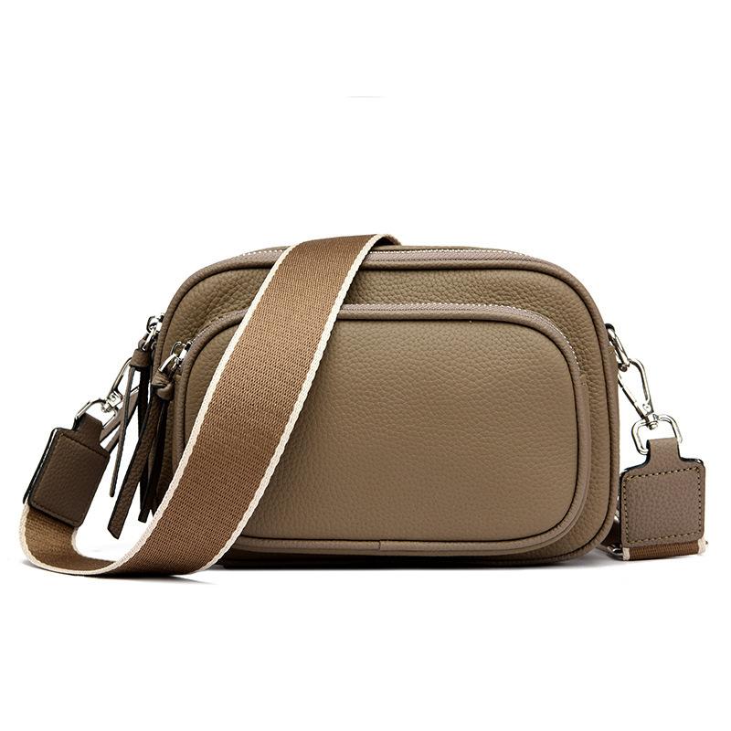 Leather Fashion Casual Bag Women'S Fashion Lychee Pattern Shoulder Crossbody Small Square Bag