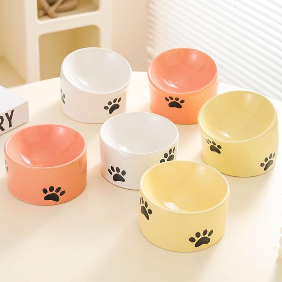 Керамическая миска для кошек с высокими ножками, миска-кормушка для собак, не опрокидывающаяся, миска для поения щенков, товары для животных