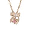 Minnie Silver Pendant Necklace Pink Gold Coated Cubic Zirconia [Disney] (VPCDSW0044)