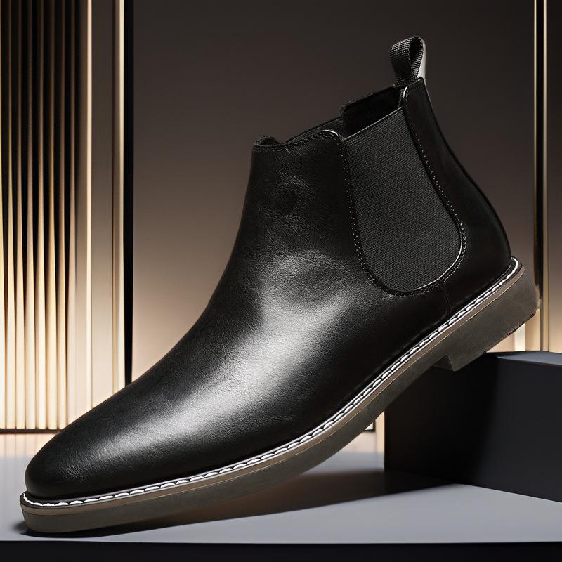 Fashion Mens Business Casual Leather Boot 2025 Autumn Fashion Chelsea Boots Brand British Style Short Boots Men Ankle Dress Shoes Botas
